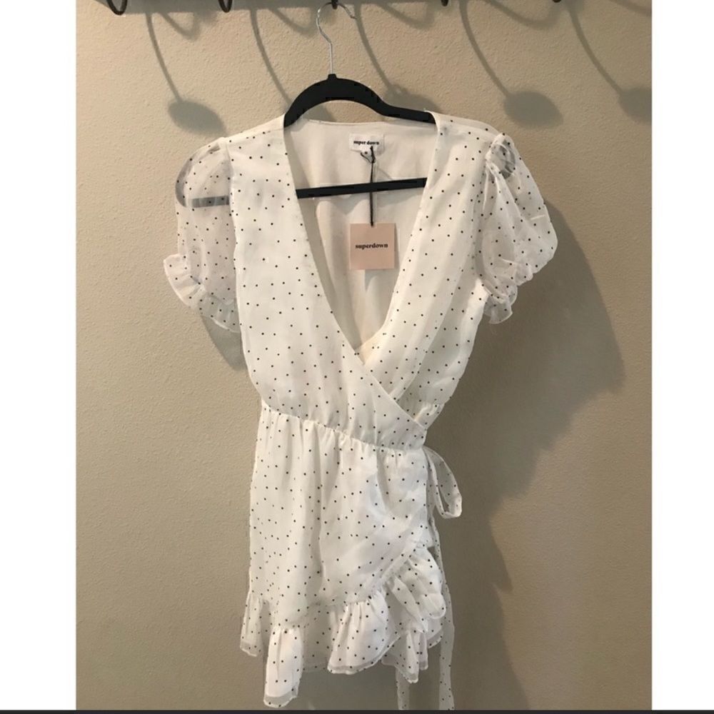 REVOLVE-Superdown polka dot Wrap Dress -M - Picture 2 of 2
